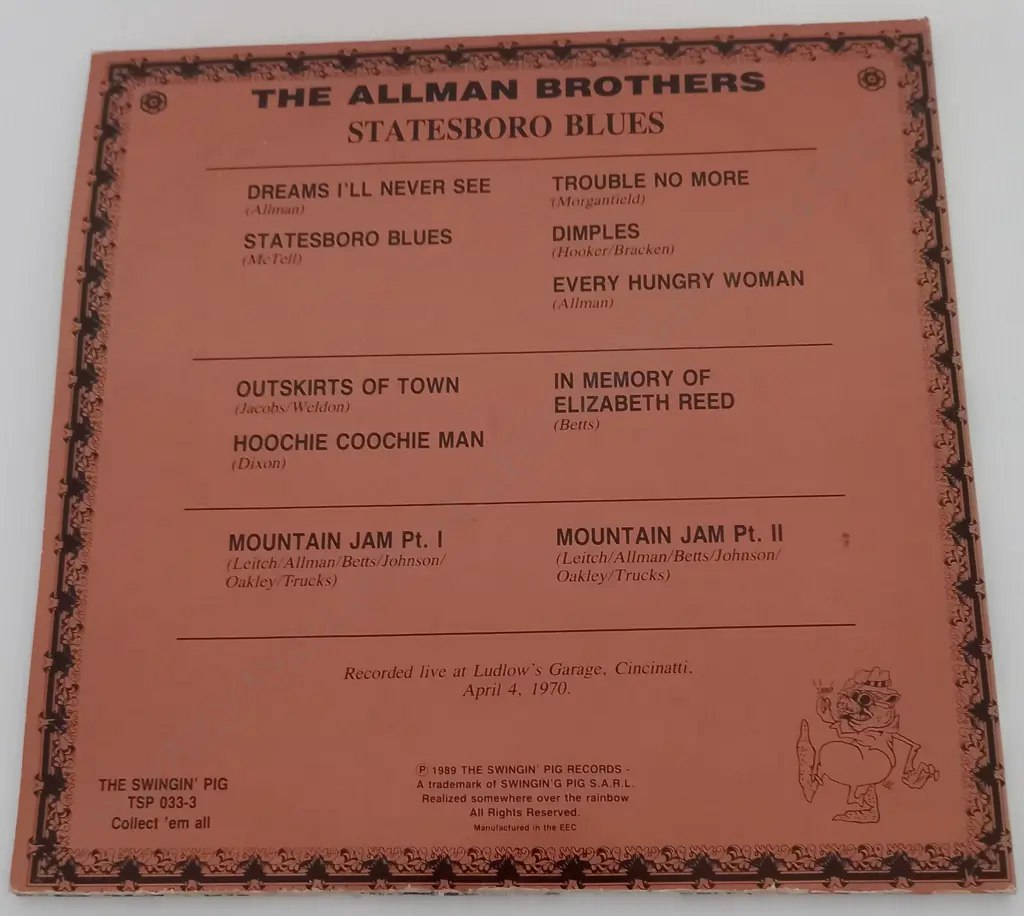 The Allman Brothers Band, Statesboro Blues (Triple album) Image 1++